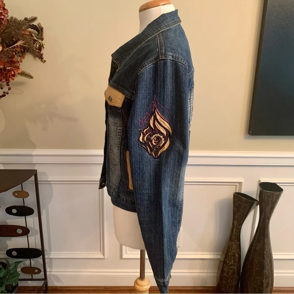 Platinum Plush Women's Embroidered Denim Jacket | Size XL | Denim | Style #9850 - Picture 6 of 11